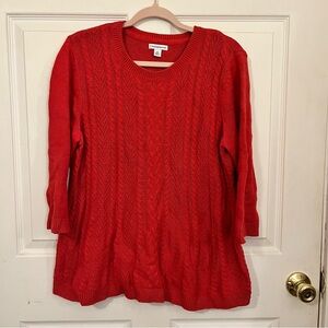 Red Cable Knit Sweater